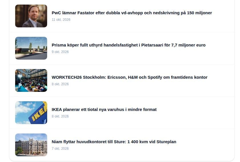 Lista med senaste artiklarna på Plazza Nyheter