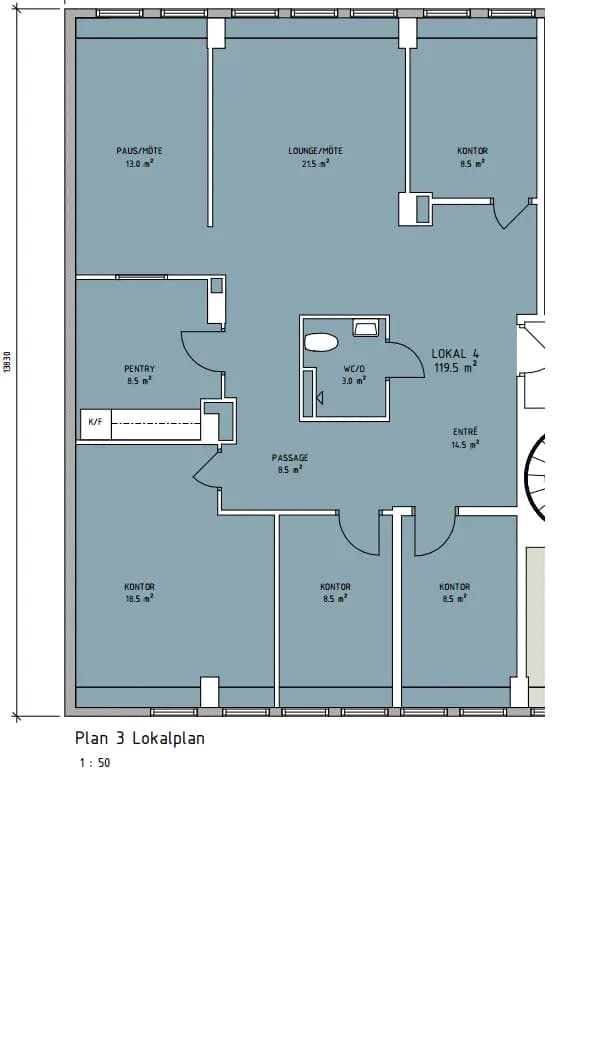 Kontorsrum Nordenskiöldsgatan Linné – 9-18 m² – bild 2
