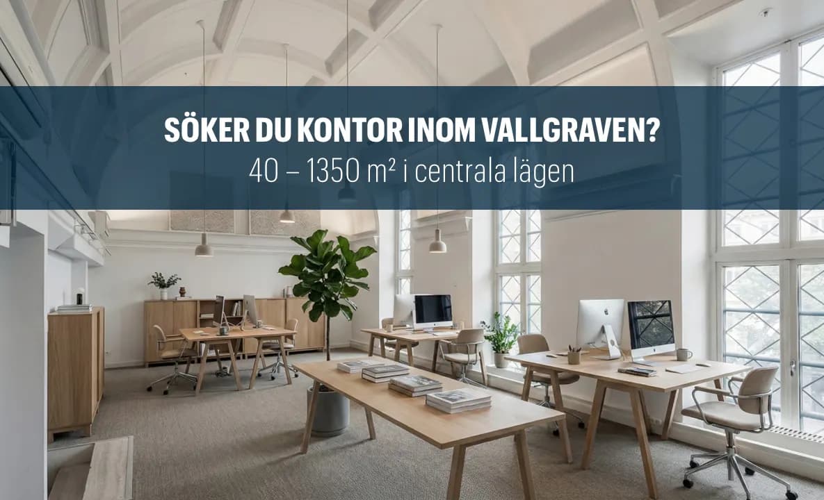 Lediga kontor Inom Vallgraven, Göteborg – 40-1 350 m²